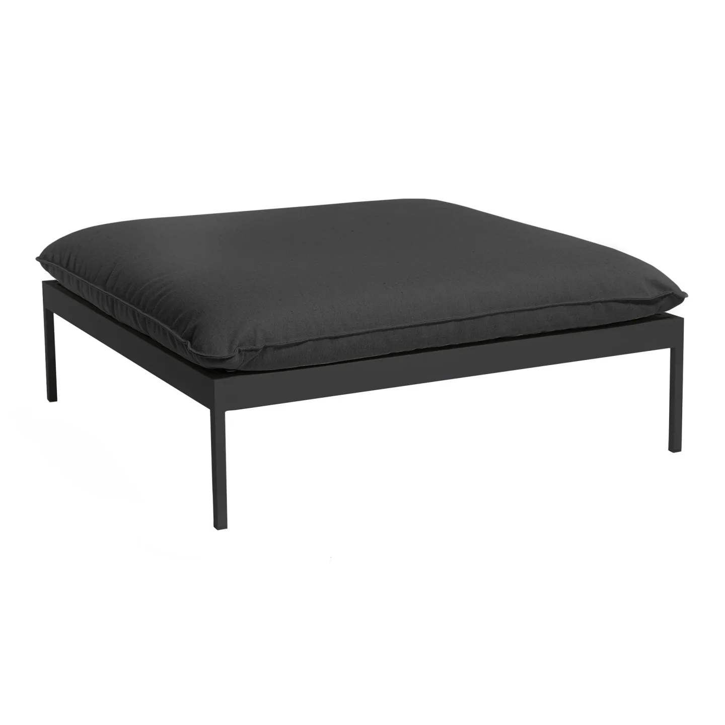 Skargaarden - Bönan Lounge End Ottoman Dark Grey Aluminum Frame, Cushion Dark Grey Sunbrella Sling - Utomhuspallar och puffar - Studio Norrlandet - Grå