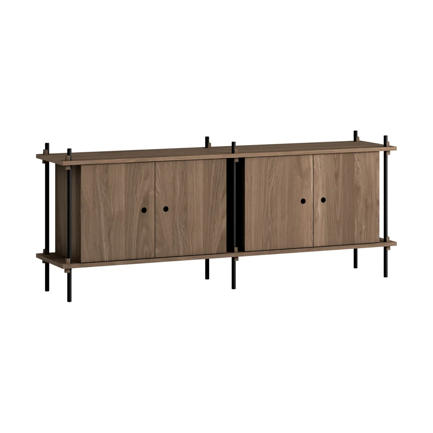 MOEBE Shelving System sideboard Rökt ek-black, 163x65x35 cm, S.65.2.D
