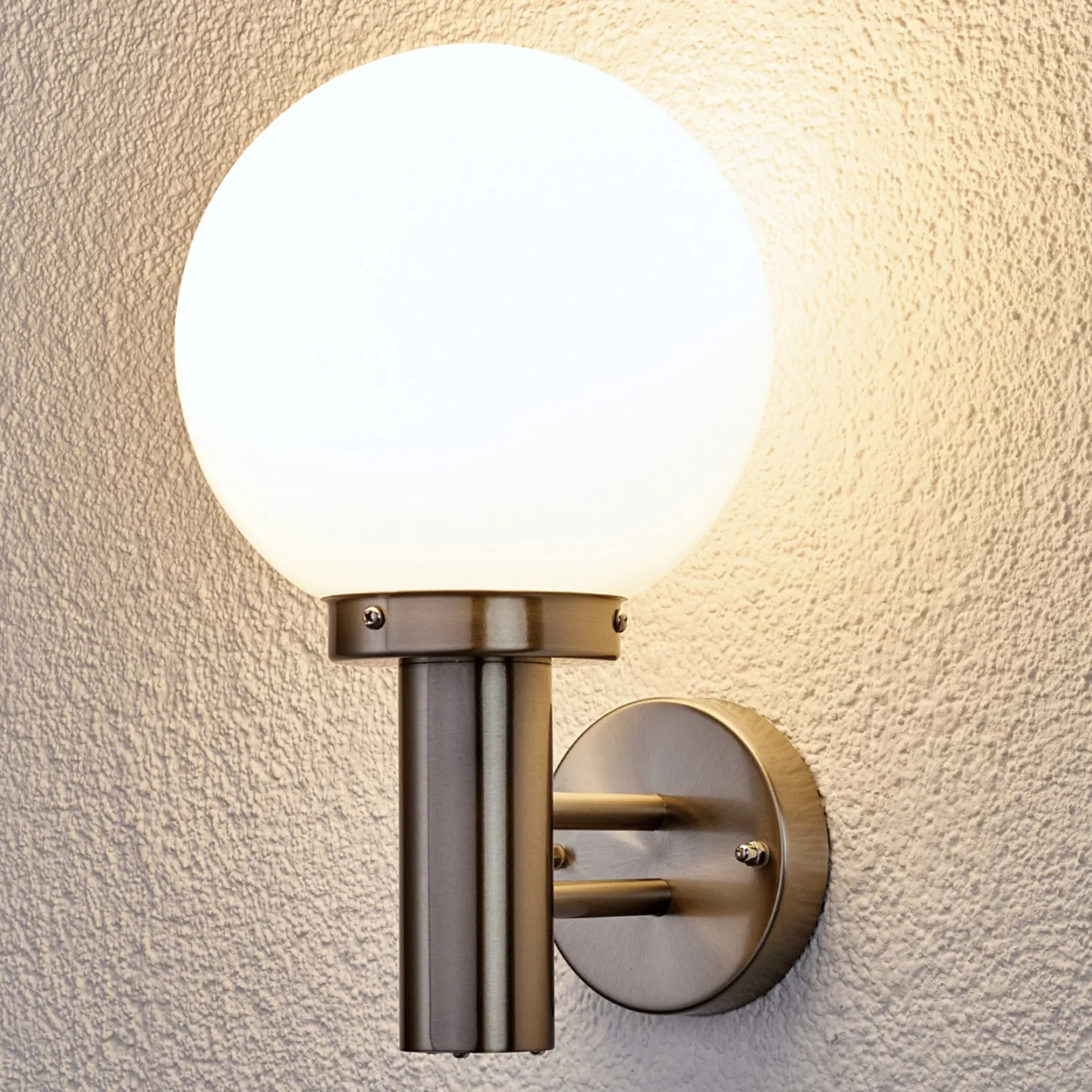 Nada Utomhus Vägglampa Stainless Steel - Lindby - Balkong - Modern - Glas - Med en ljuskälla