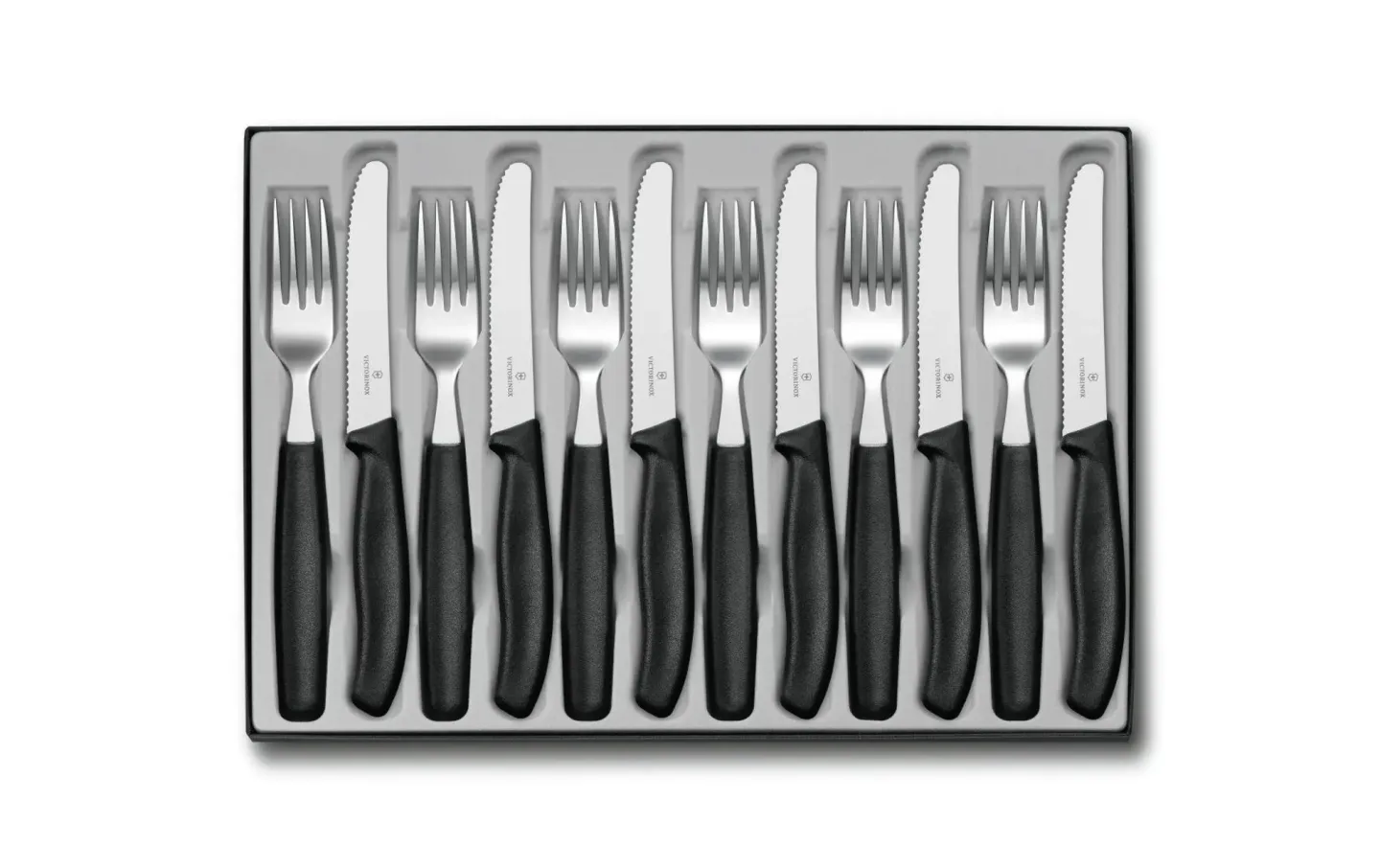 Alltron Besteck-Set Swiss Classic, 12-teilig, Schwarz/Silber Von Victo Schwarz | Schubiger Möbel