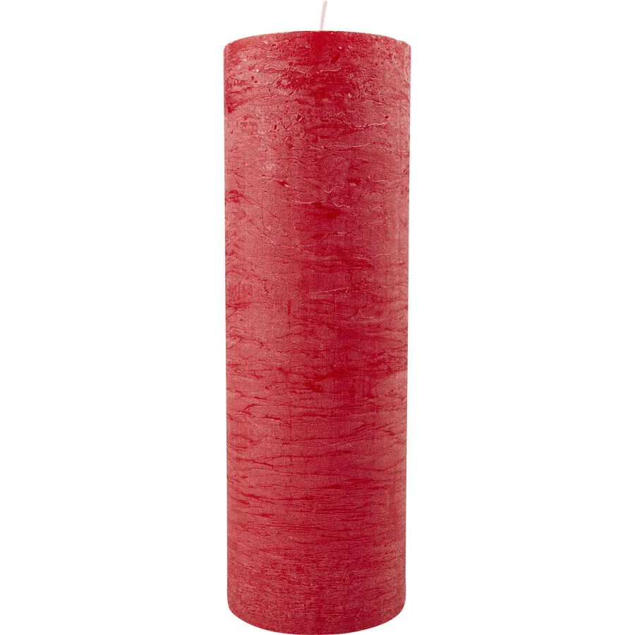 Balthasar Kerze Rustico rot H30 cm D10 cm, Brenndauer 250h - Farbe: taupe - Material: Wachs