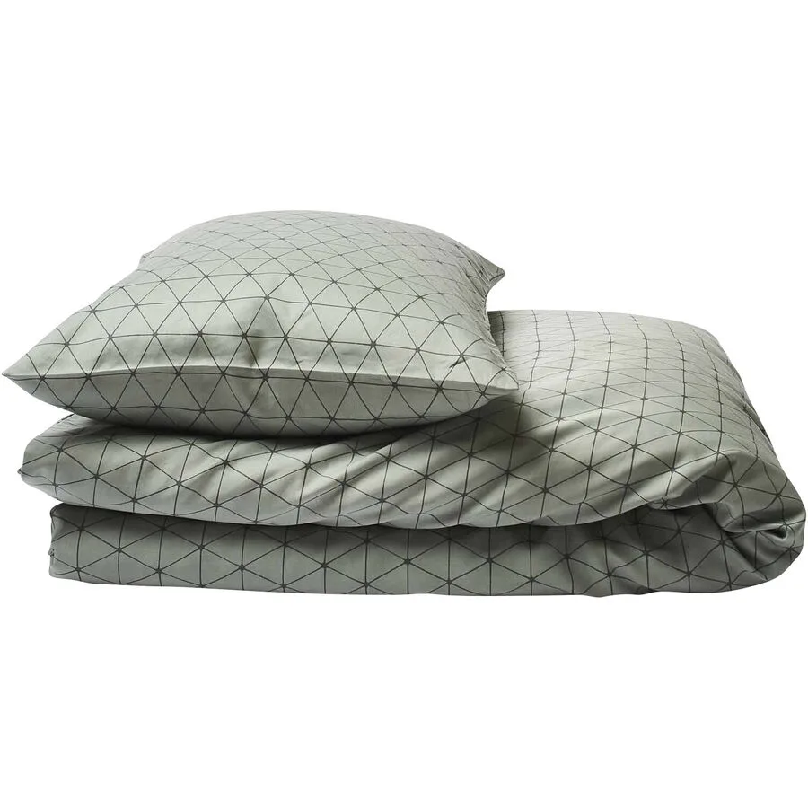Journey Living Duvetbezug Peniche Grün Baumwolle 210 cm 210 cm - Farbe: Eucalyptus - Material: Bio Baumwolle