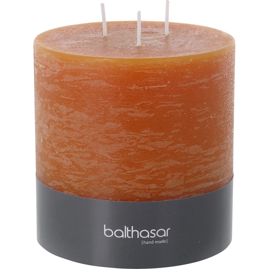 Balthasar Kerze Rustico kürbisorange H12 cm D12 cm, Brenndauer 80h - Material: Wachs