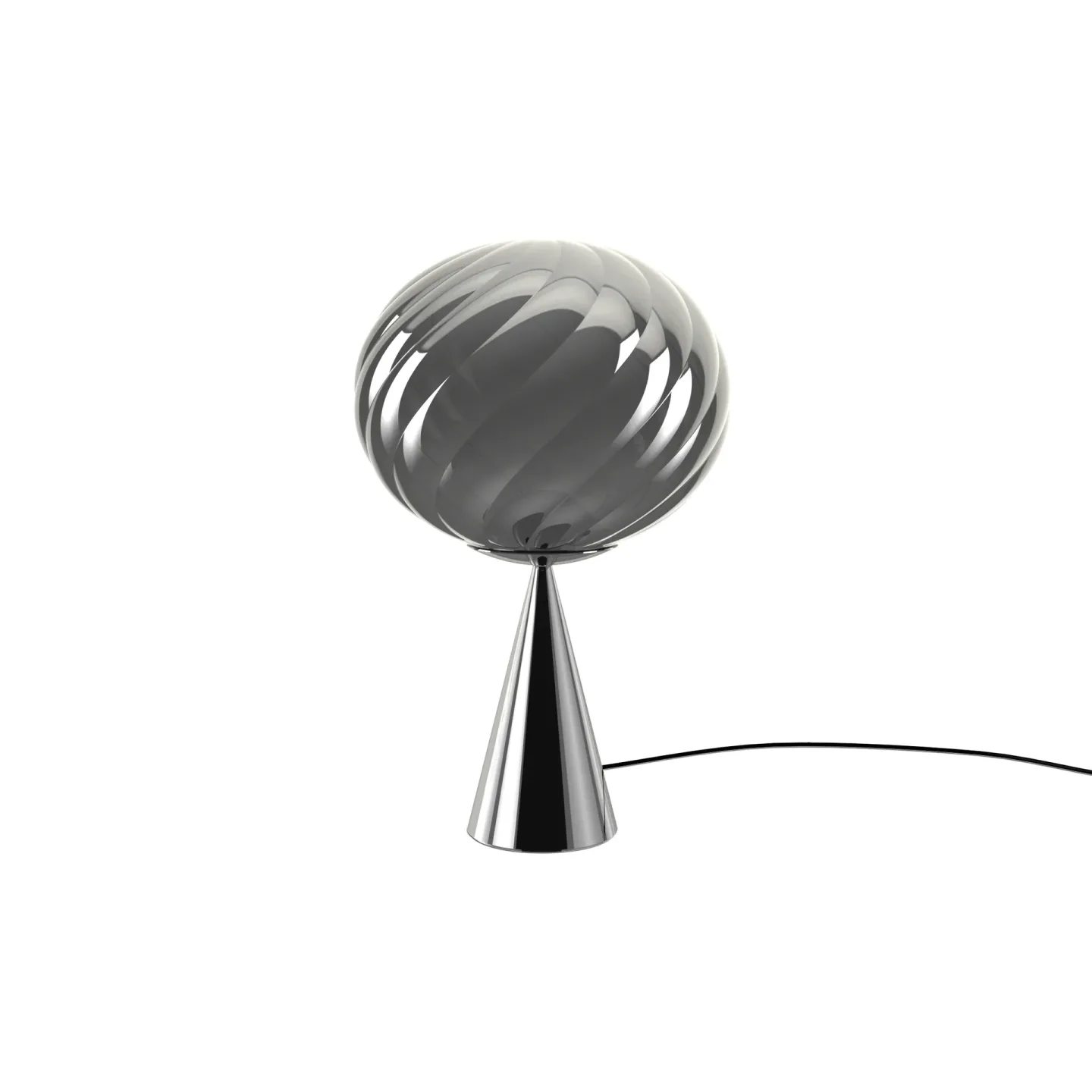Tom Dixon Whirl cone fat bordslampa Silver-black