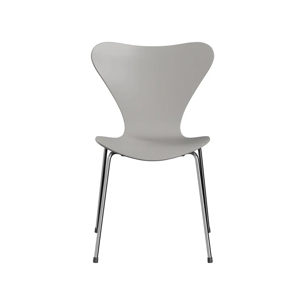 Fritz Hansen Sjuan 3107 stol Nine grey-lackad-kromat stålstativ