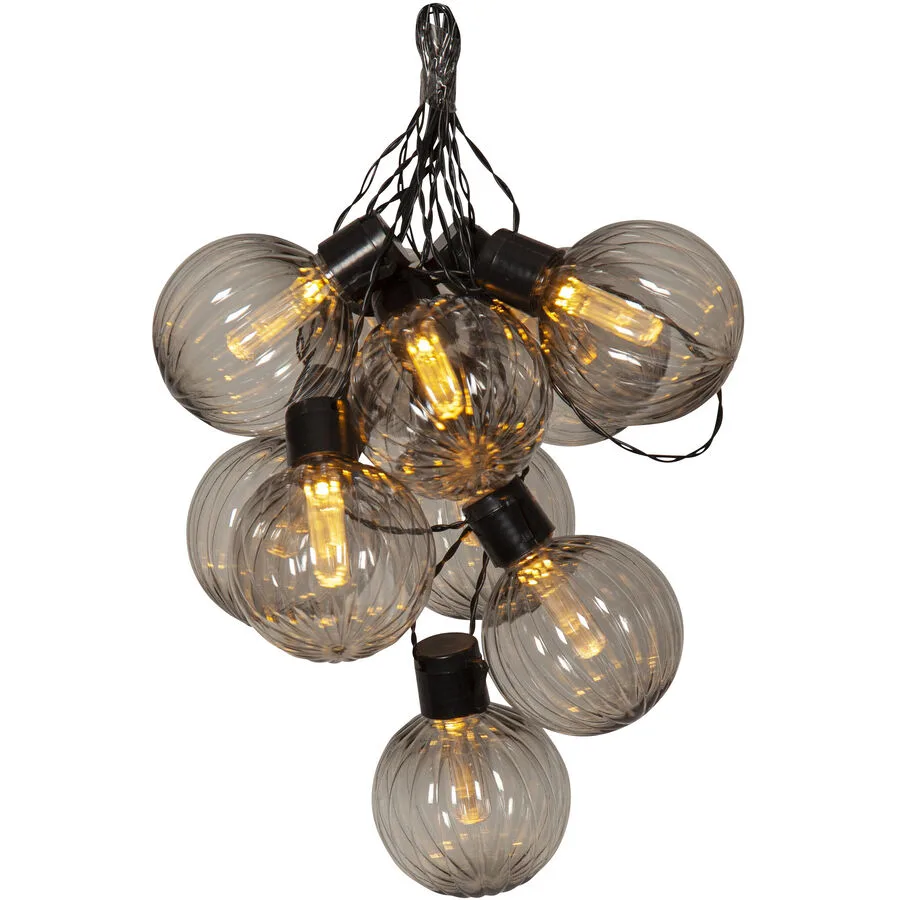 Lichterkette Archy Kunststoff 8 cm - Farbe: schwarz - LED - Lichtfarbe: Extra warmweiss - LED Energiesparlampen