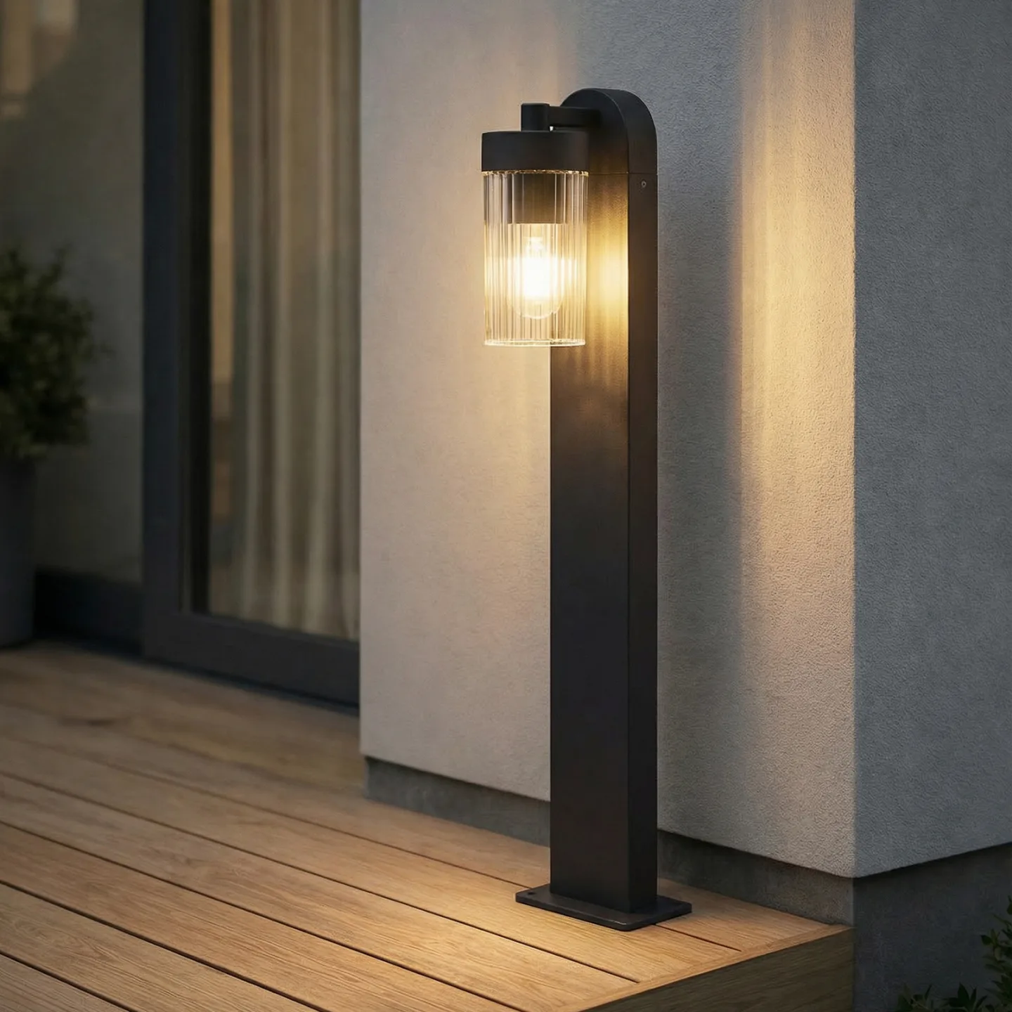 Kaliro Wegeleuchte, 60 cm, anthrazit, IP54, E27 - Lindby - Terrasse - Modern - Aluminium - Einflammig