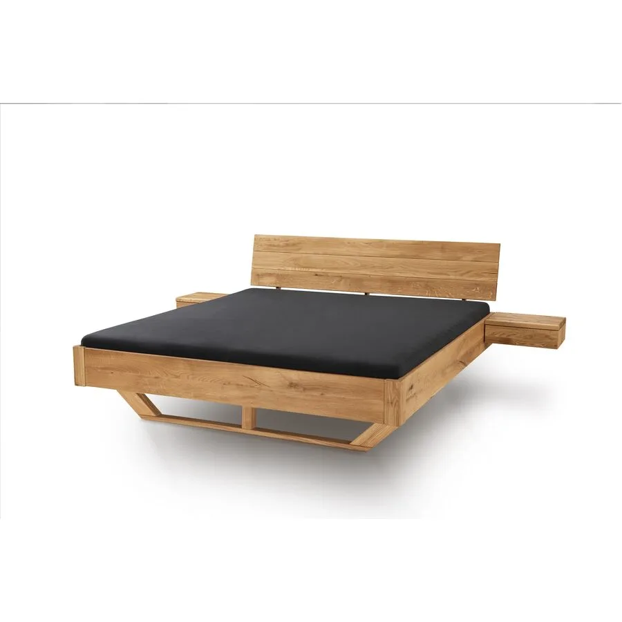 Bett Maliha eiche natur geölt Massivholz Massivholz 180 x 200 cm