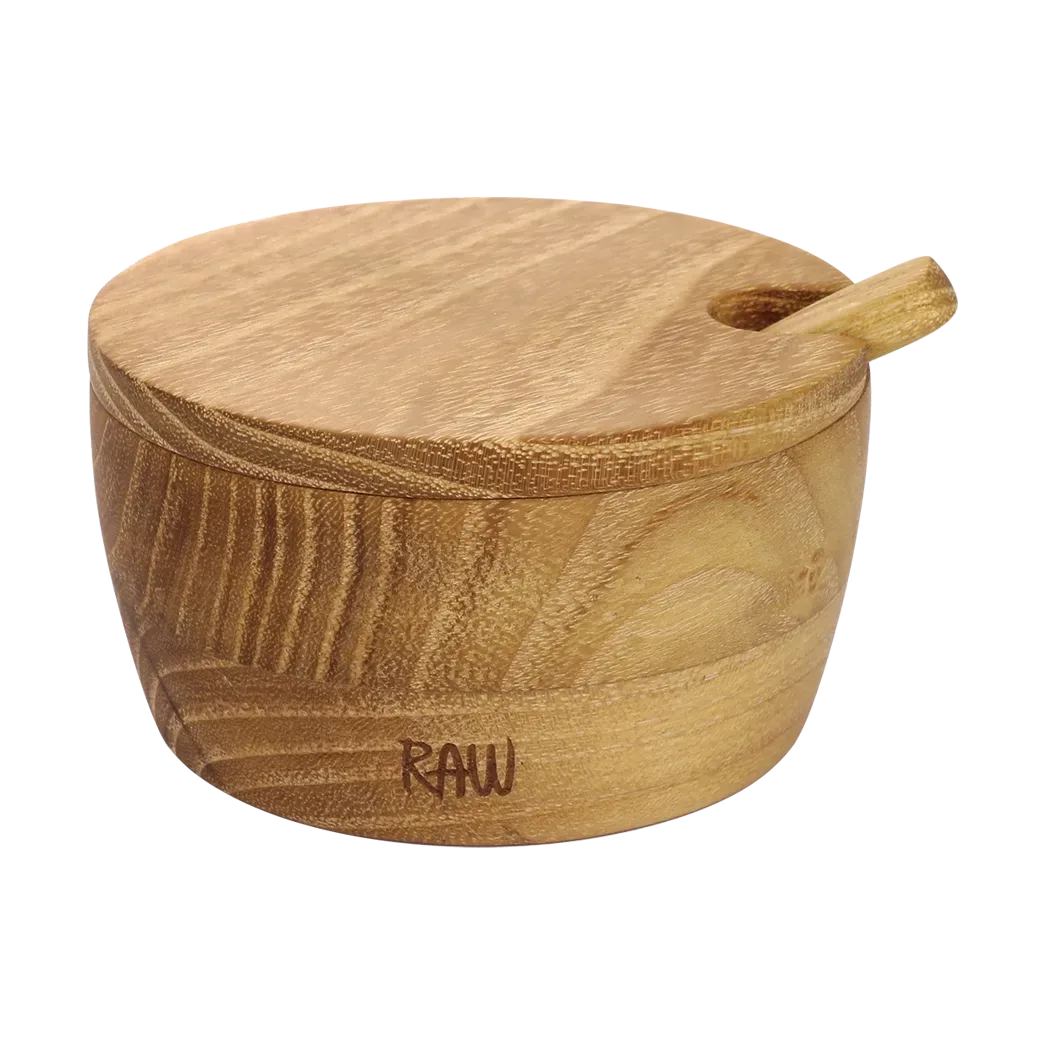 Aida Raw Salzschale inkl. Löffel und Deckel Teak