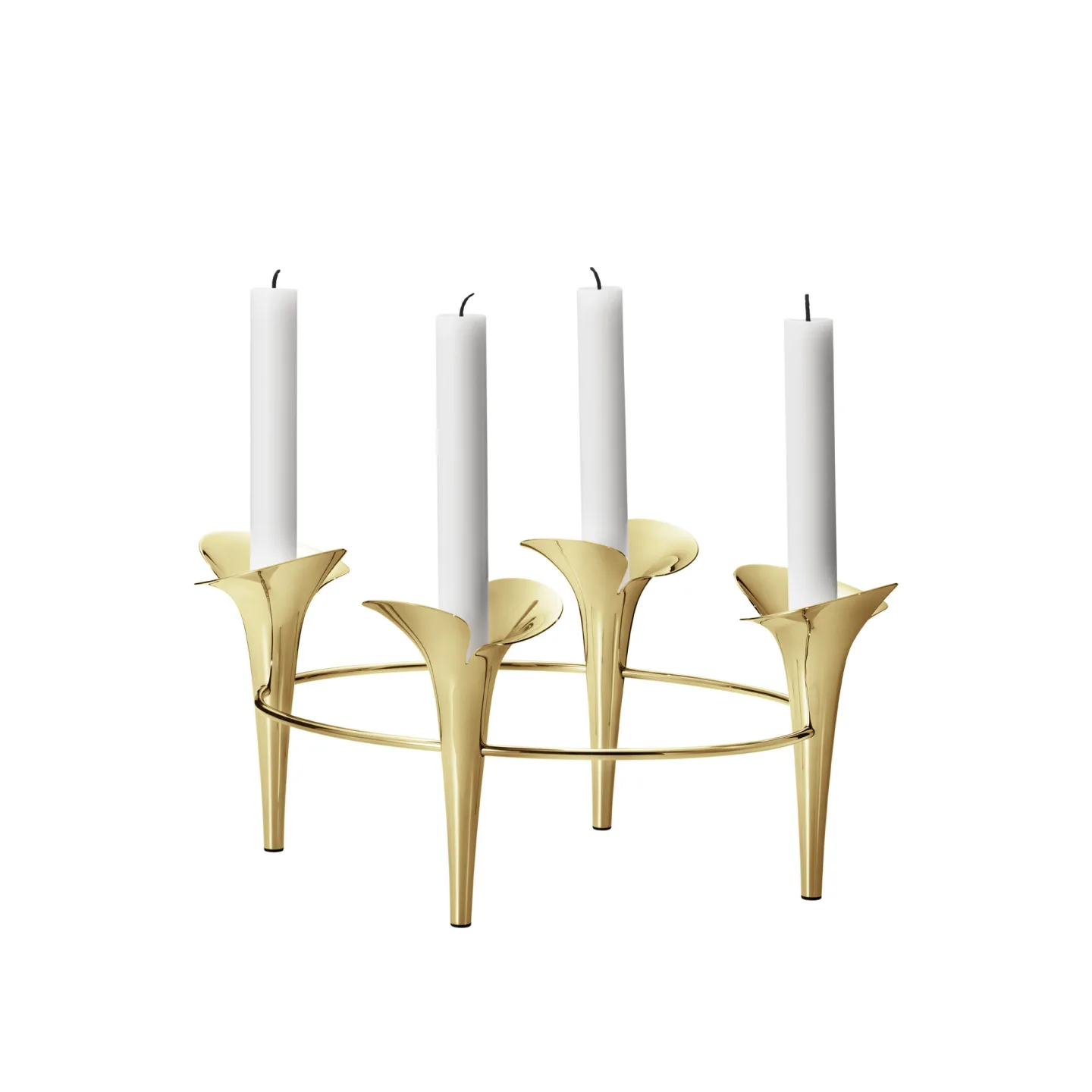 Georg Jensen - Bloom Botanica Taper Candleholder, 4 Candles, Gold - Ljusstakar - Helle Damkjær - Guld - Metall