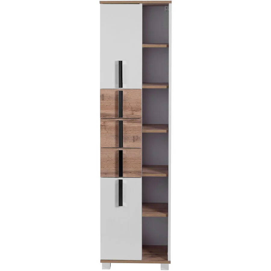 Hochschrank Sezai eiche landhaus/weiss Holzwerkstoff B 41.9 T 32 cm H 163.7 cm