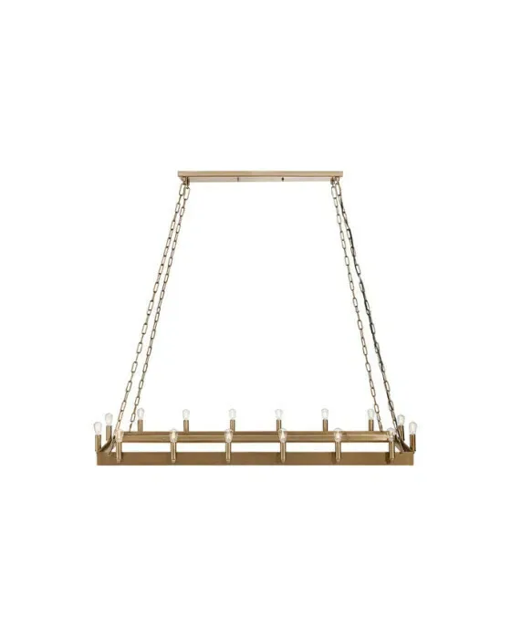 Crown Rectangular loftlampe antik messing