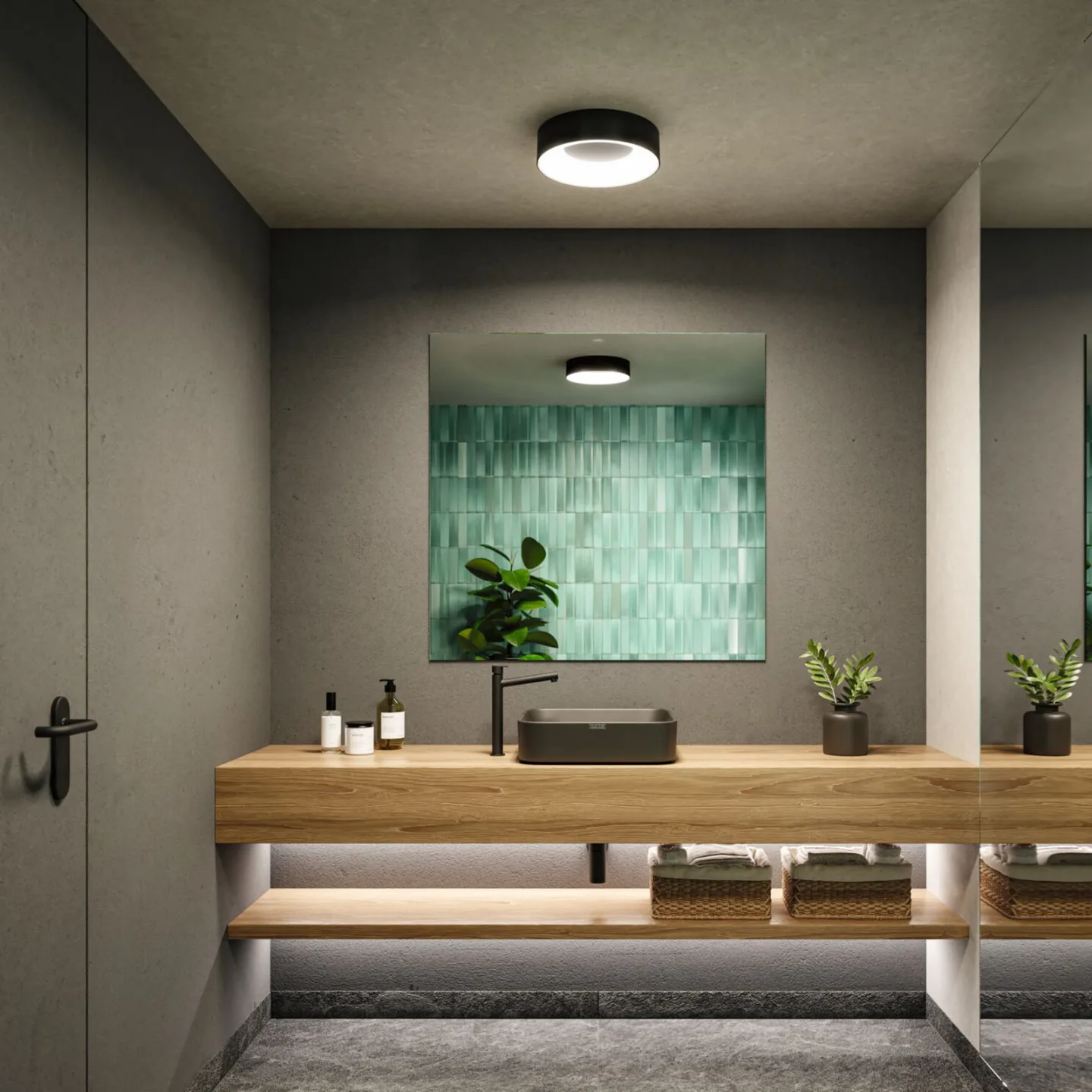 Casca LED-taklampa IP44 Vit/Matt svart - Paulmann - Badrum - Modern - Metall - Plafond