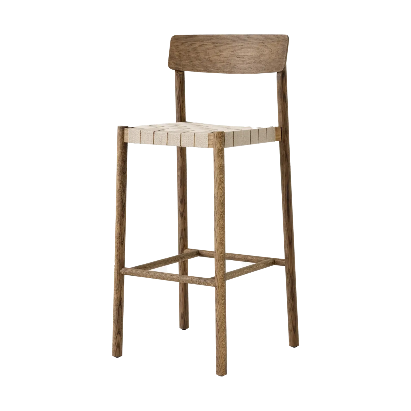 &Tradition Betty TK15 Bar Chair Barstuhl 75 cm Geräucherte eiche-naturfarbenes leinen