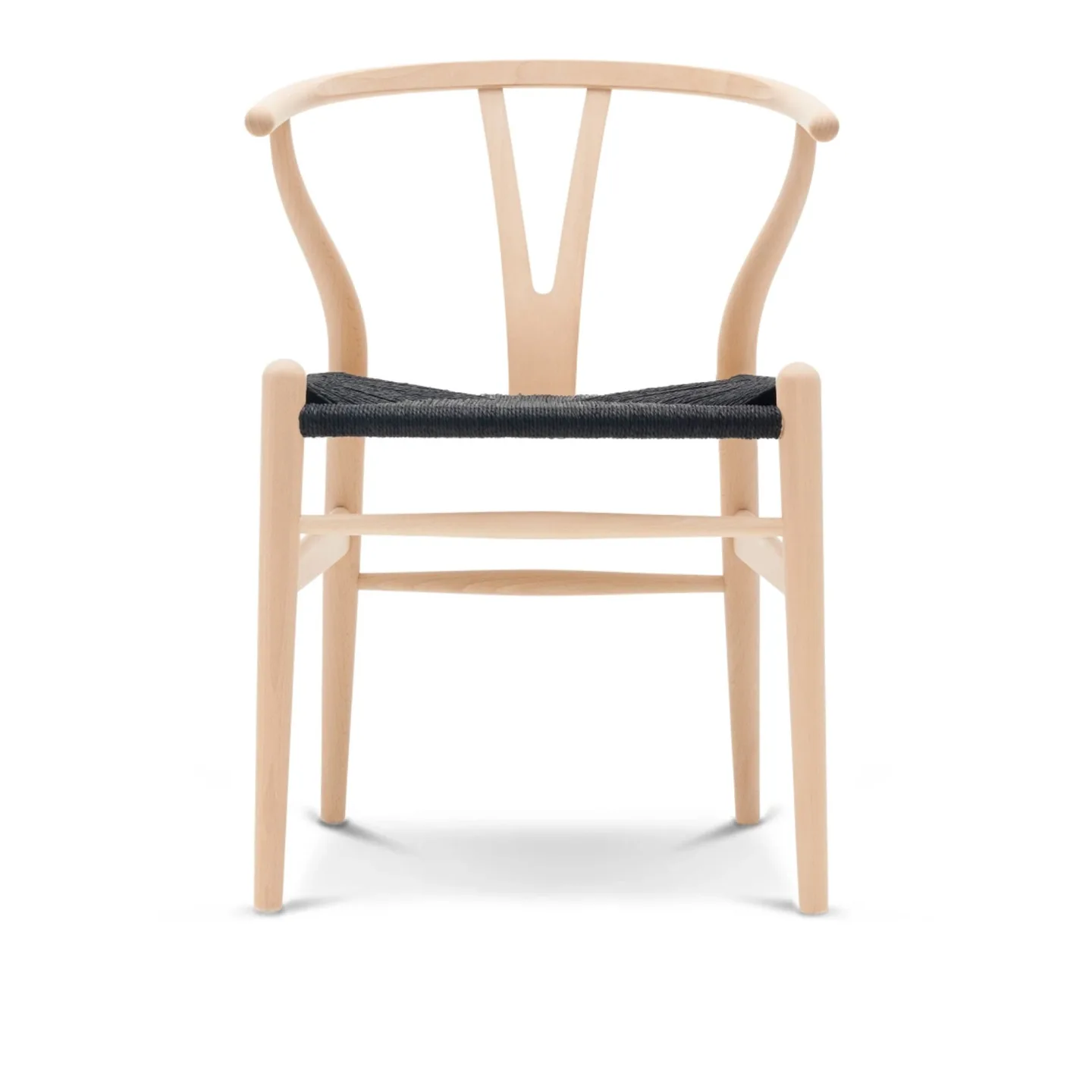 Carl Hansen - CH24 Y-Stolen, Tvålad Bok, Svartflätat papperssnöre - Matstolar - Hans J. Wegner - Träfärgad - Papper/Trä