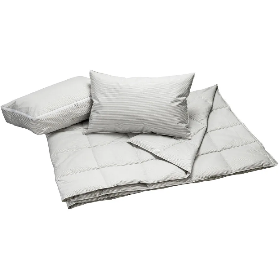 Daunenduvet Billerbeck Holiday 160x210 / 50x70cm - Farbe: Weiss - Material: 100 % Baumwolle, gestreift