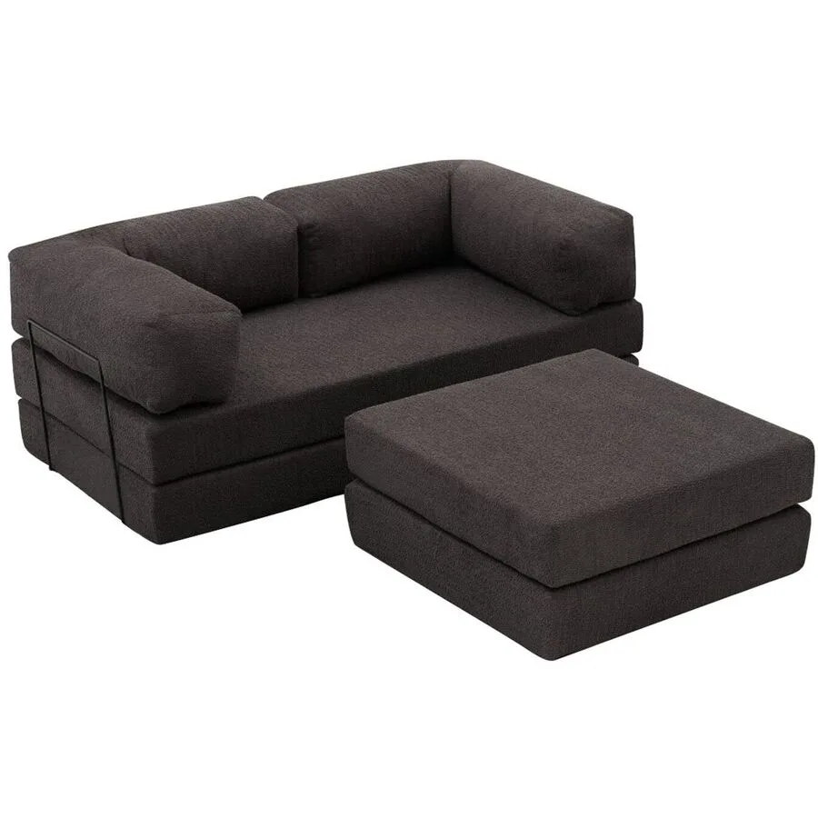 Bettsofa Foldbar Anthrazit Fabric: 100% CHENILLE B 190 T 95 cm