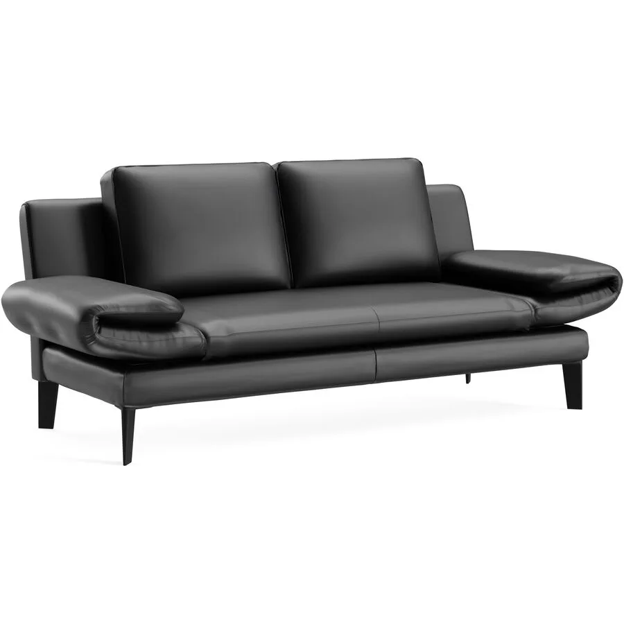 Sofa Jarek Schwarz Leder 281 cm 83 cm - Möbel Konfigurator: Traummöbel individuell zusammenstellen