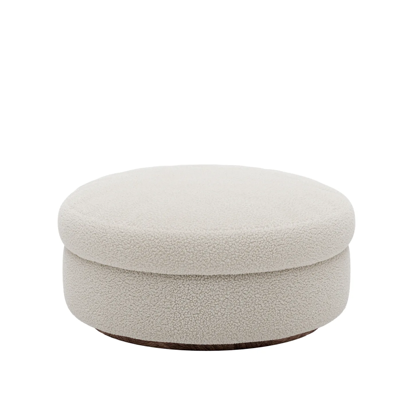 New Works - Coda Ottoman Round - Fabric Category C - Drake 2 Spacedust - Sittpuffar - John Astbury - Trä/Textilmaterial