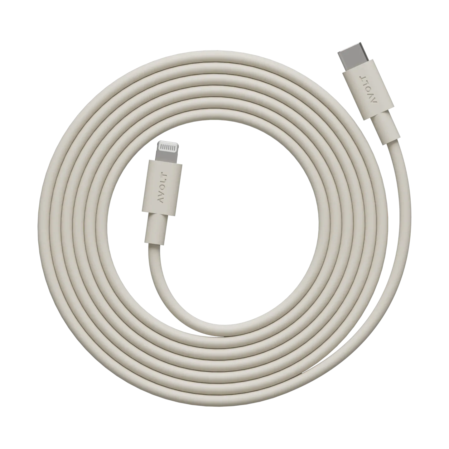Avolt Cable 1 USB C till Lightning laddkabel 2m Nomad Sand