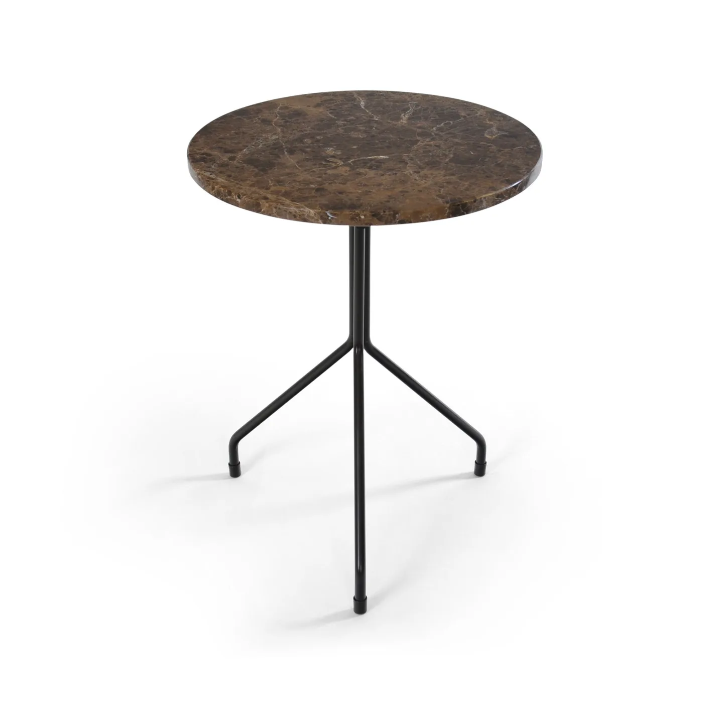 OX Denmarq - Allforone Table Or Stool, Height 60 Cm, Top: Brown Marble - Sidobord - Dennis Marquart - Svart - Metall/Sten