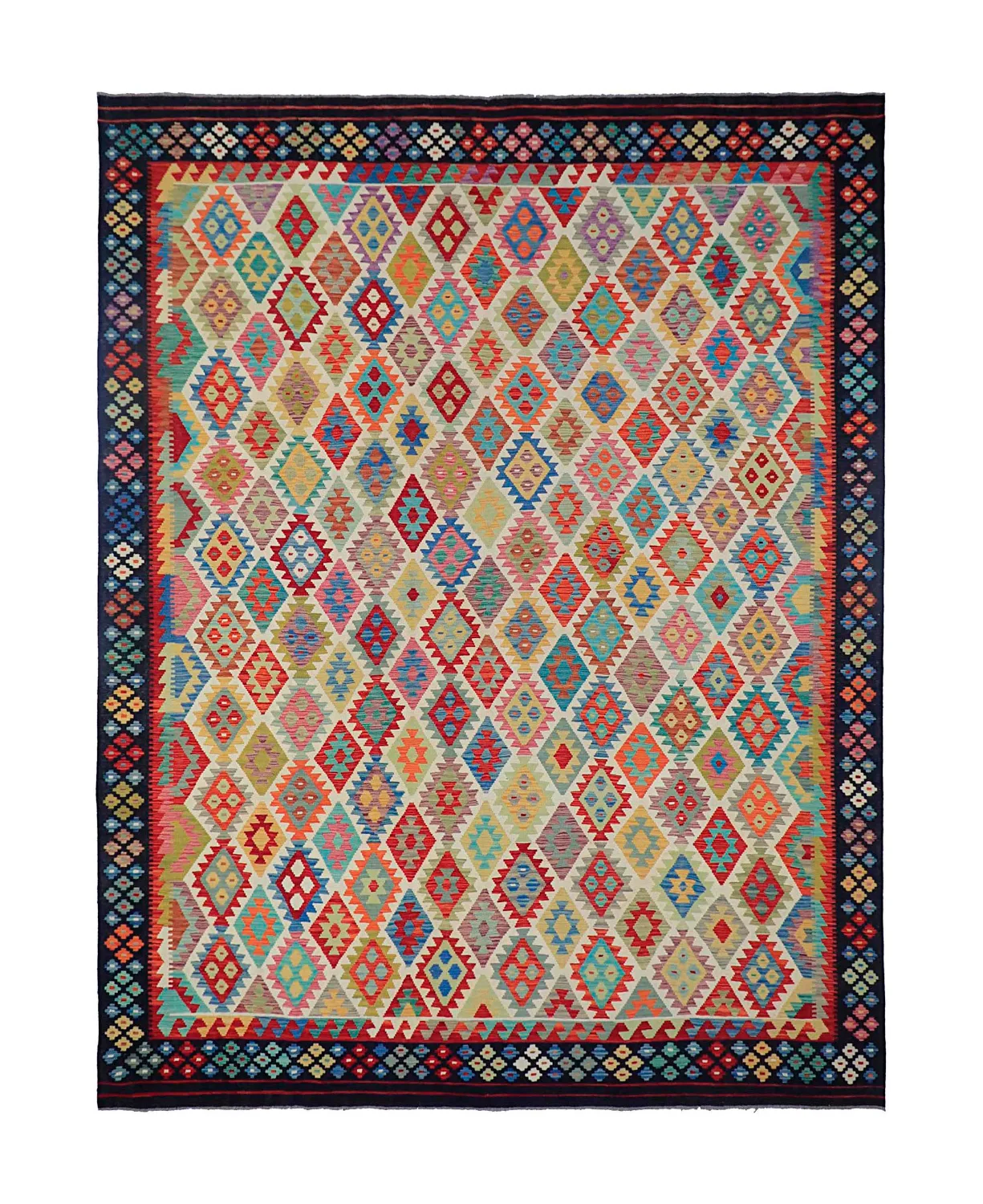 Orientalsk Teppe - Vegi Kelim Hand Woven - 303 x 393 cm (Størrelse: 303 x 393 cm)
