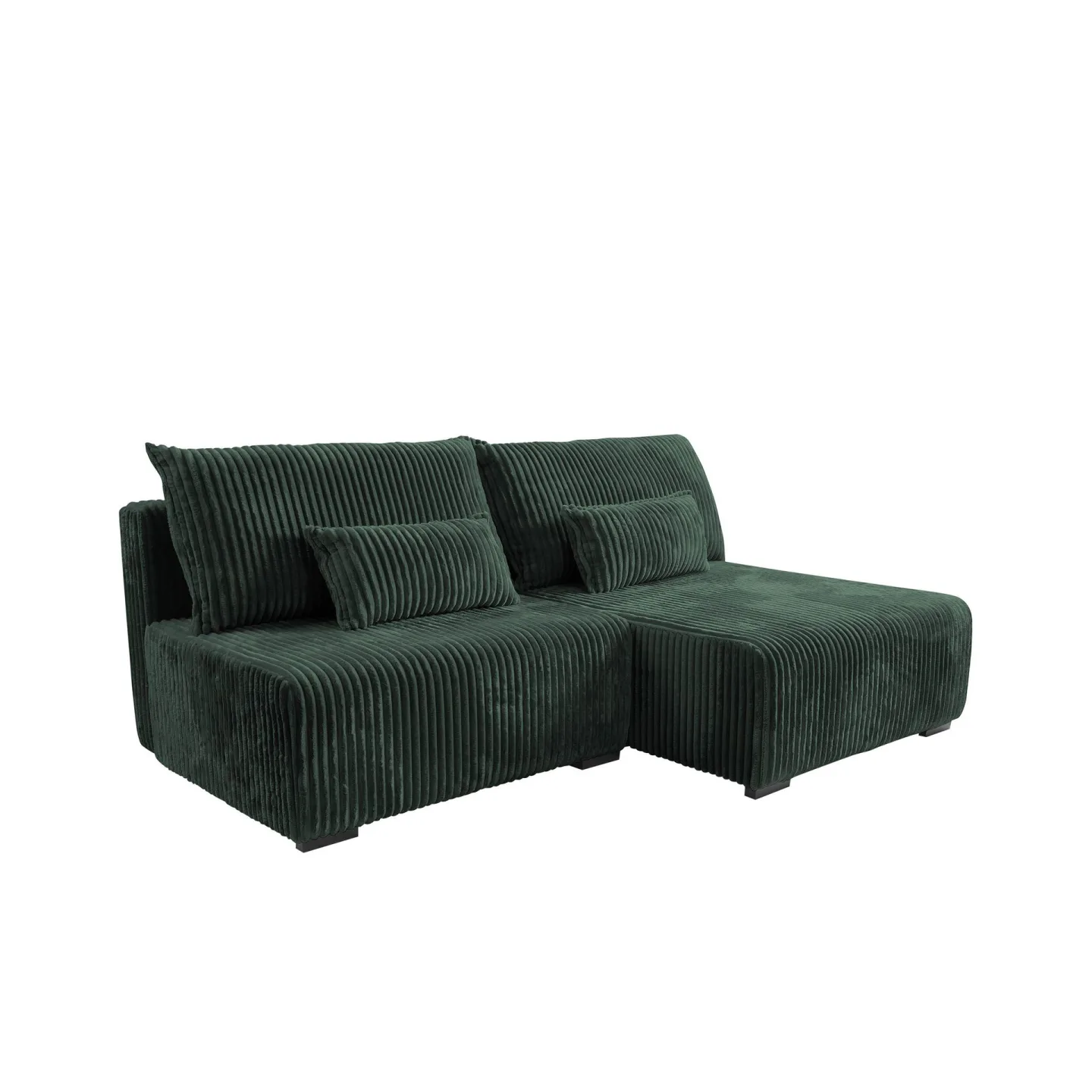 Lorynn 3-sits Bäddsoffa med divan - mörkgrön