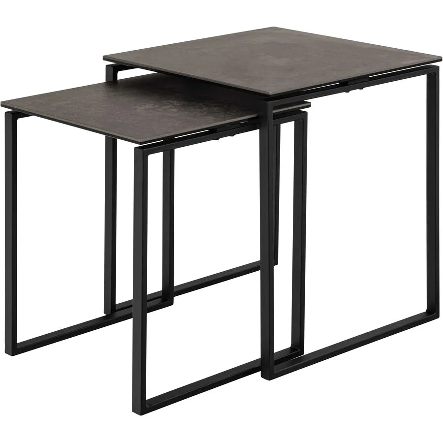Salontisch Katrine schwarz Glaskeramik B 50 H 55 cm