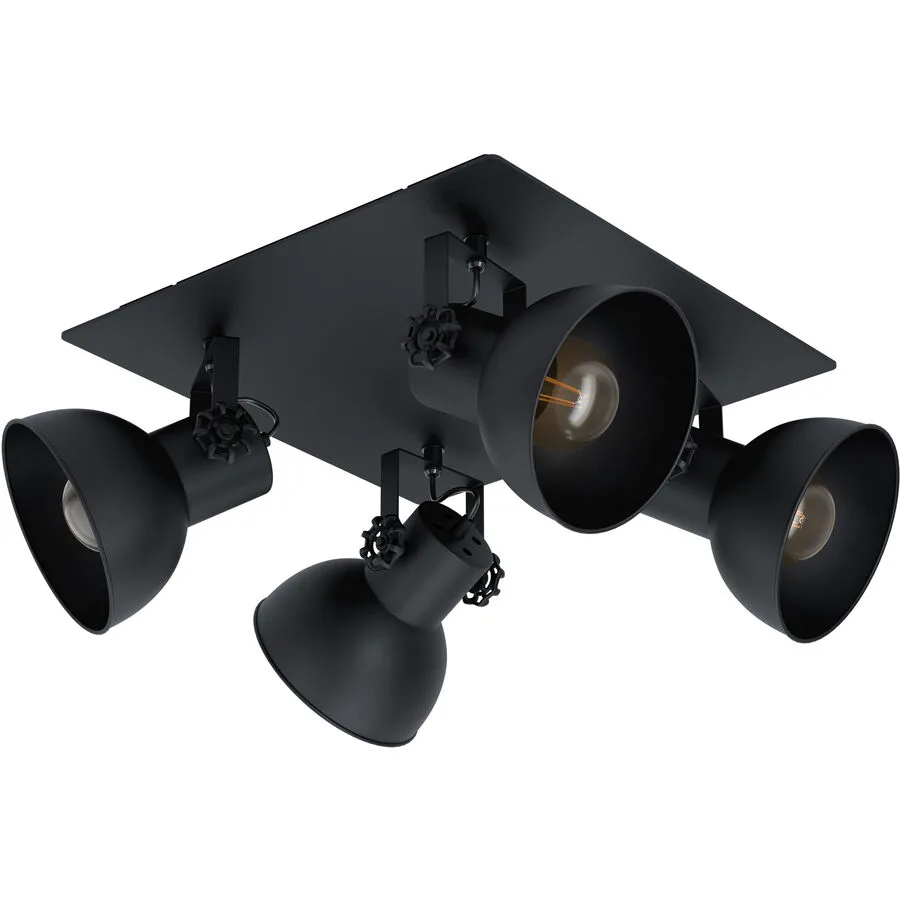Eglo Spot Barnstaple 1 Schwarz Stahl/Holz 45 cm - Material: Holz/Stahl