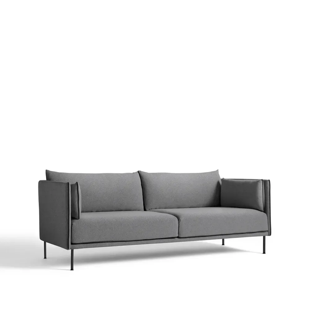 HAY Silhouette 3-Sitzer Sofa Coda 182 grau-schwarze Metallbeine