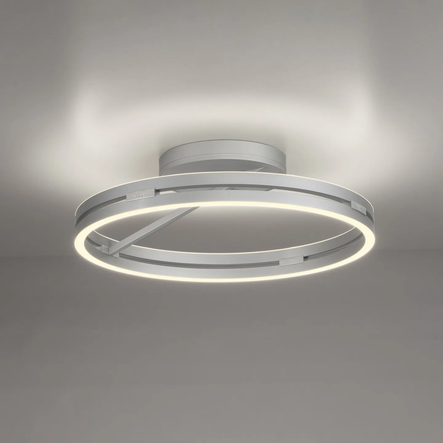Loop LED-taklampe, stein, metall, Ø 60 cm CCT – PURE PURE Loop - Stue - Moderne - Aluminium - Med en lyskilde