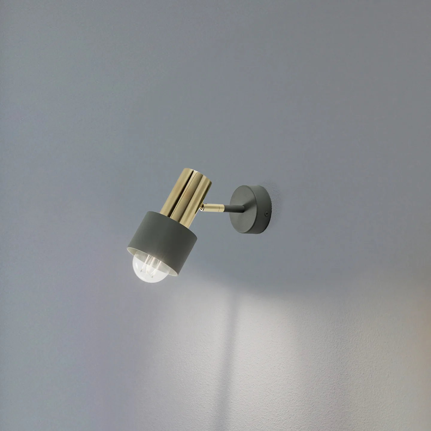 Destin Wandleuchte Messing /Grün - Euluna - Wohnzimmer - Modern - Metall - Einflammig