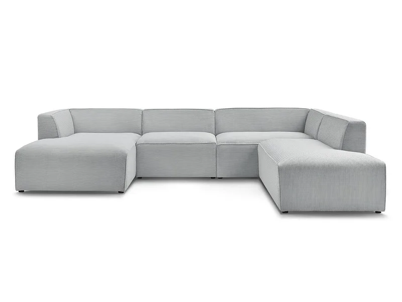 Wohnlandschaft BOBOCHIC MEGEVE Cord-Stoff hellgrau