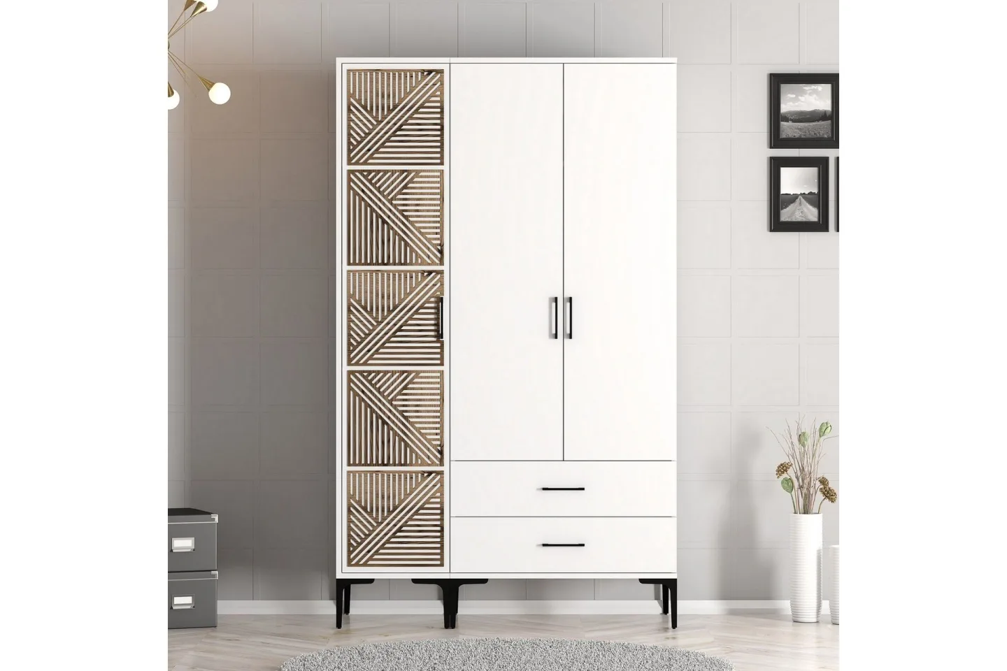 Kumsal Garderob 120 cm - Vit
