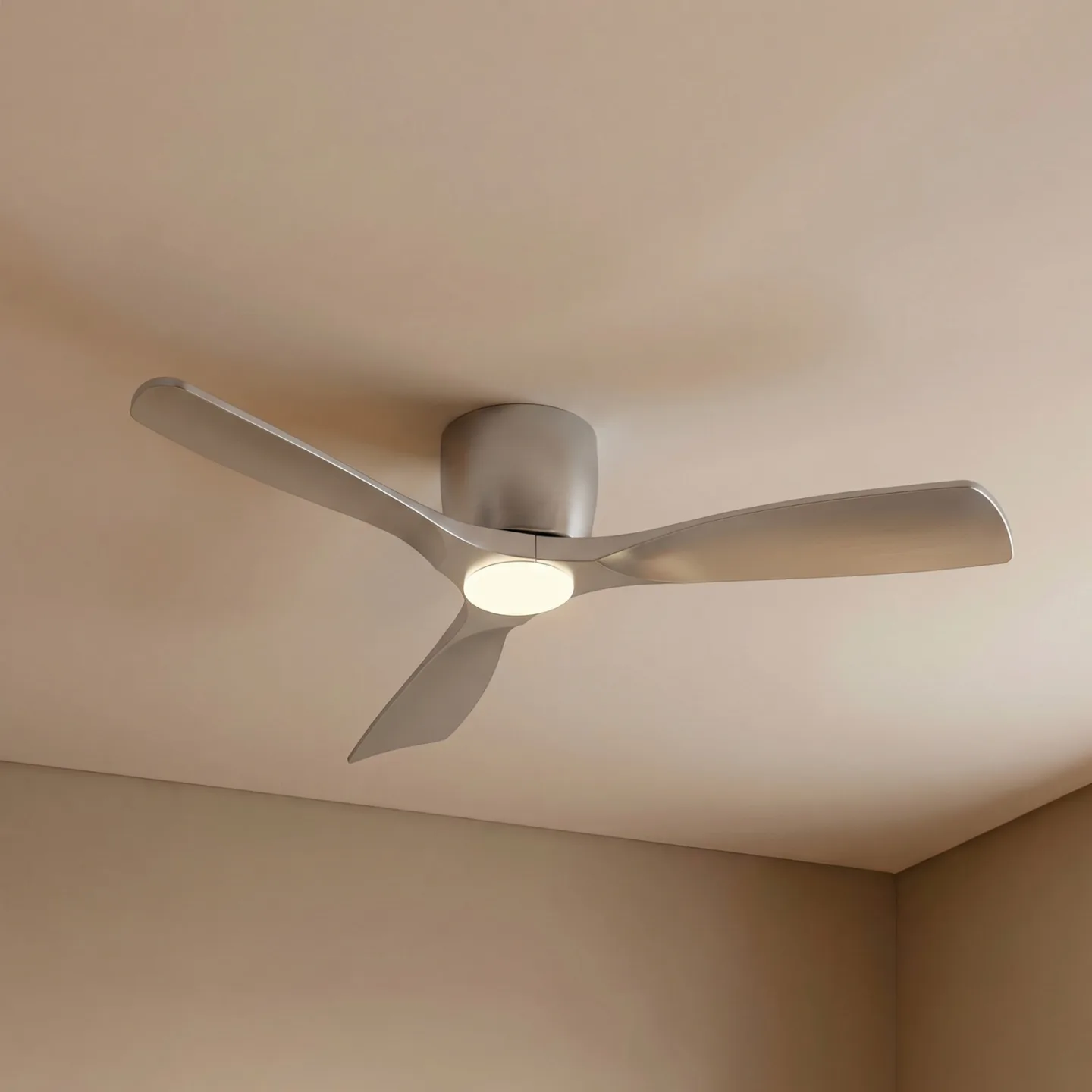 Moneno Smart LED-loftventilator, sølv, DC, dæmpbar, CCT – Lucande - Stue - Moderne - Metal