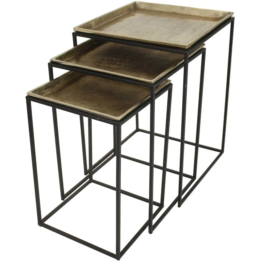 Beistelltisch 3er-Set Mees gold Aluminium B 40 H 55 cm