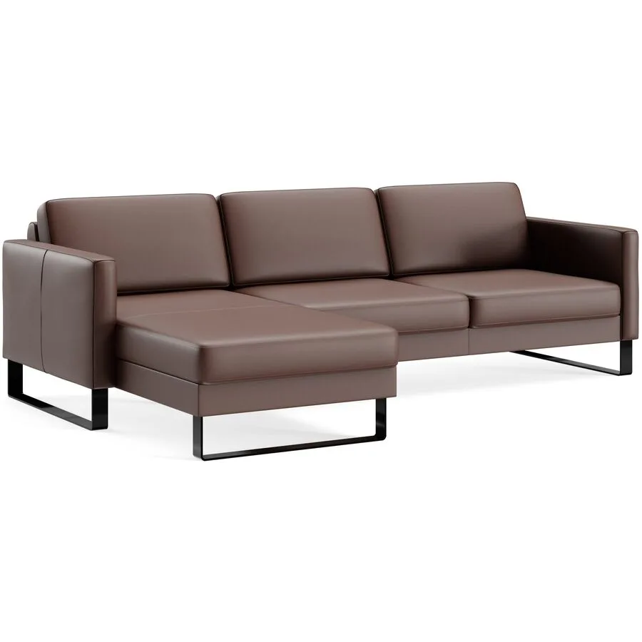 Ecksofa Devin Braun Leder 247 cm 157 cm - Möbel Konfigurator: Traummöbel individuell zusammenstellen