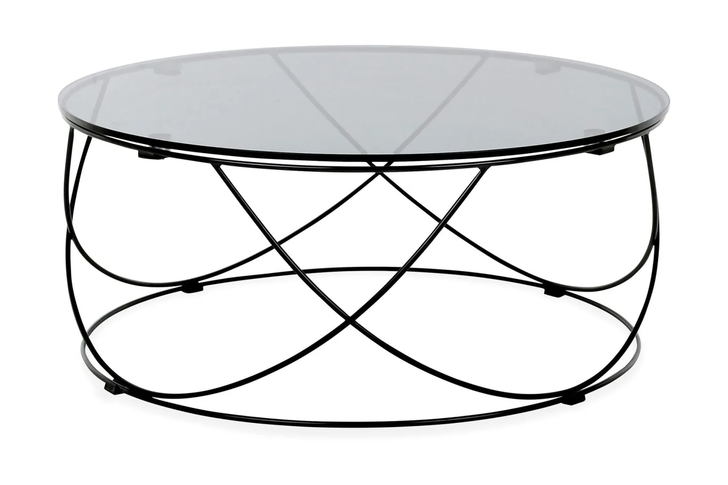 Mechelle Soffbord 85 cm Runt - Glas/Svart