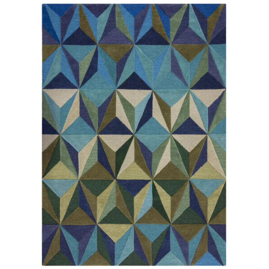 Teppich Revie Blau Wolle 230 cm 160 cm