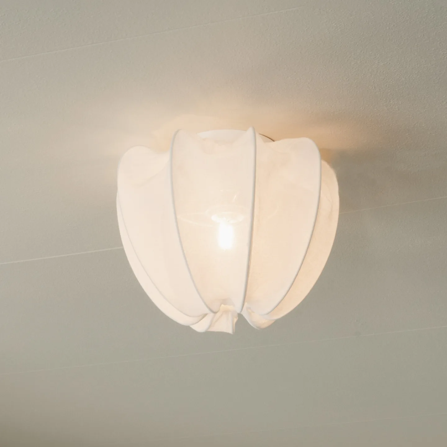 Anna Deckenleuchte, weiß, Leinen, Ø 30 cm - Watt & Veke - Schlafzimmer - Design - Stoff / Textil