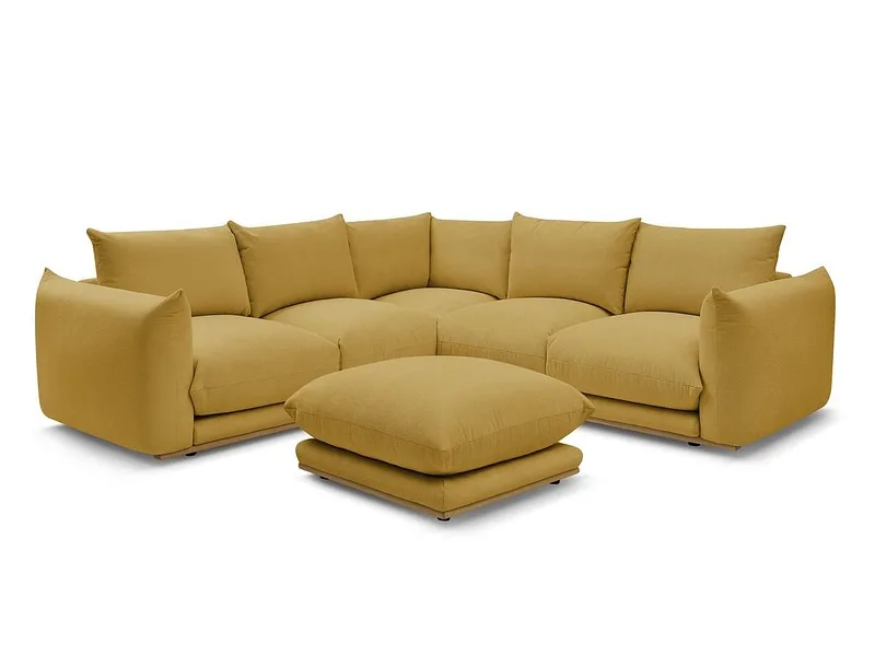 Ecksofa mit Hocker BOBOCHIC ERNEST Stoff gelb