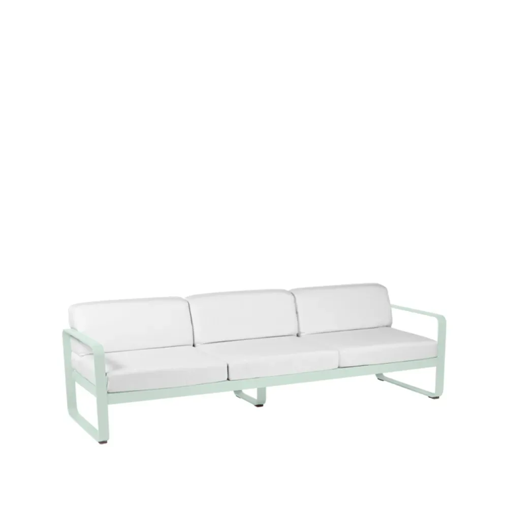 Fermob Bellevie soffa 3-sits Ice mint (grön)-off-white dyna