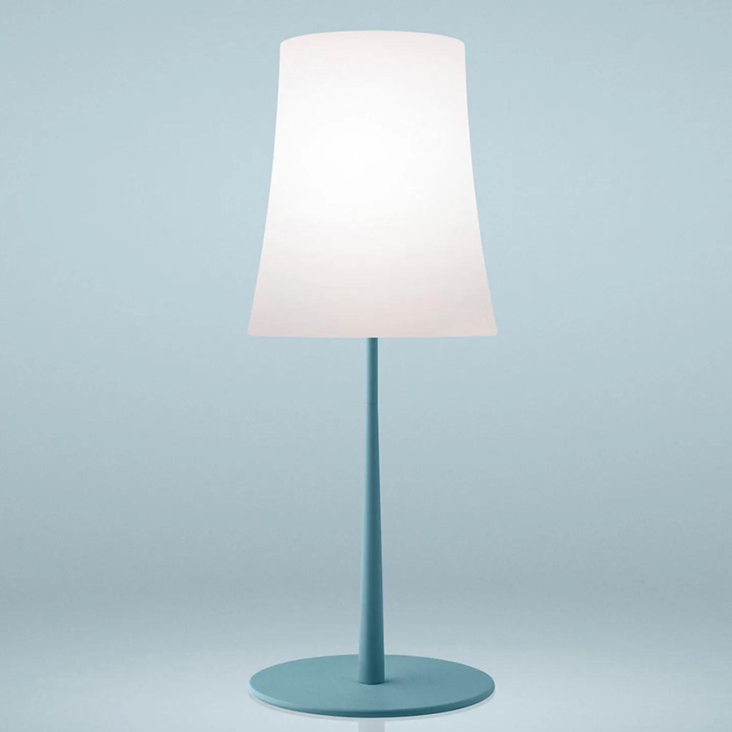 Birdie Easy Grande Tischleuchte Light Blue - Foscarini - Wohnzimmer - Design - Metall - Mit Schirm