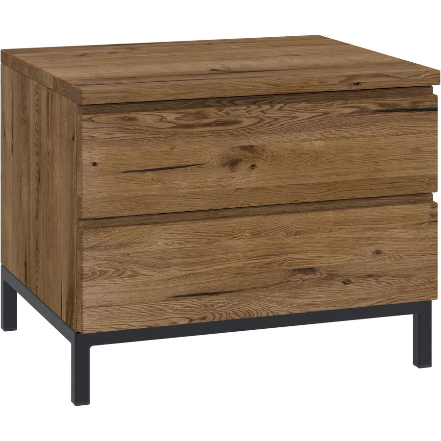 Nachttisch Holz Werk Sumpfeiche Sumpfeiche massiv Massivholz B 50 H 41 cm