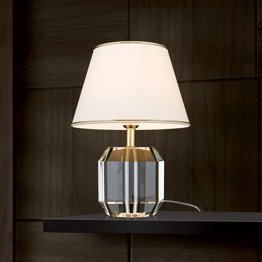 Briamond Tischlampe Alexis Gold/Transparent Stahl/Kristall 32.5 cm 46 cm