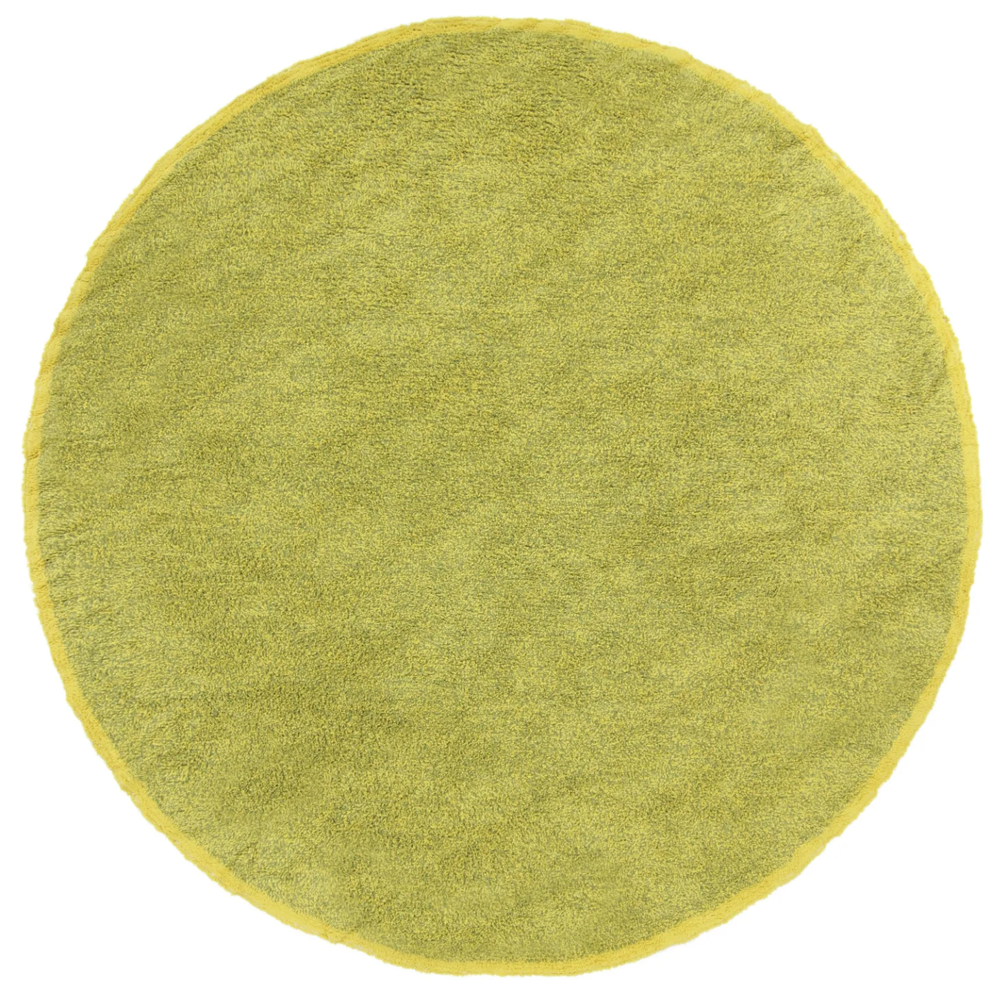 Rundt teppe - Celina Natural Cotton Shaggy (grønn/gul) (Størrelse: Ø 240 cm)