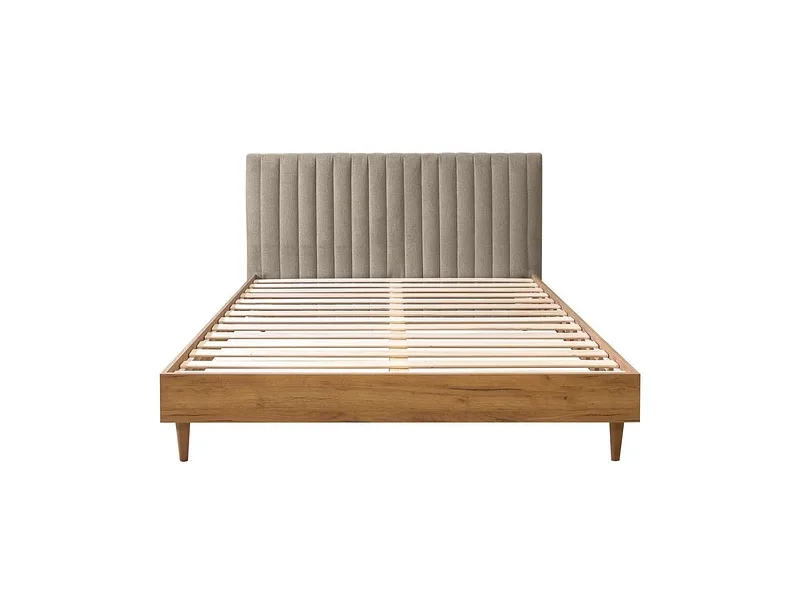 Bett BOBOCHIC OCEANE 180x200cm stoff mit textur beige