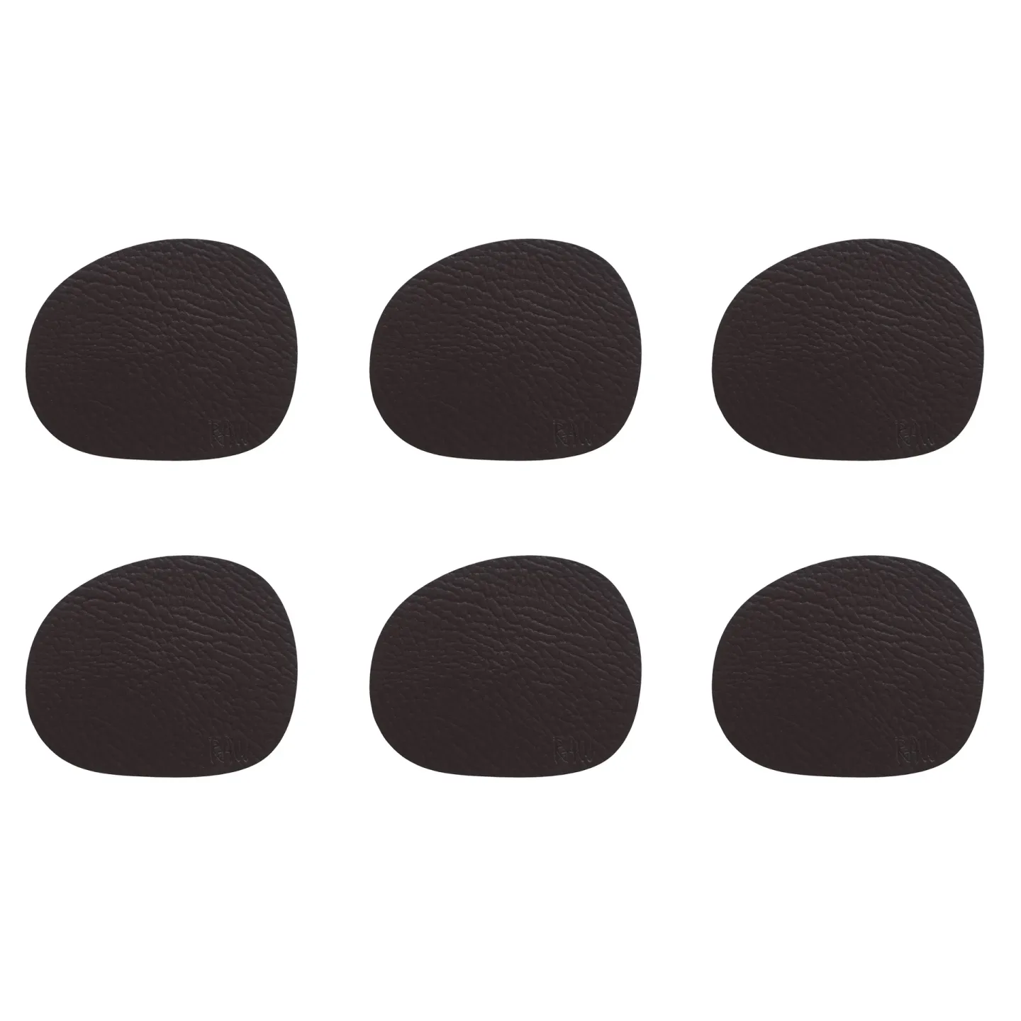 Aida Raw glasunderlägg läder 6-pack Brown buffalo (brun)