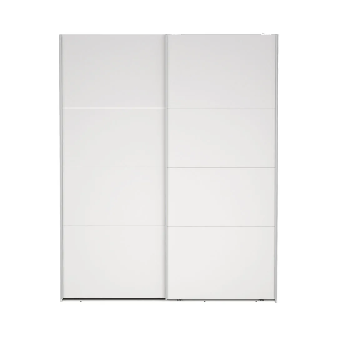 Catania Kleiderschrank 221x179x65cm, 2 Schiebetüren weiß.