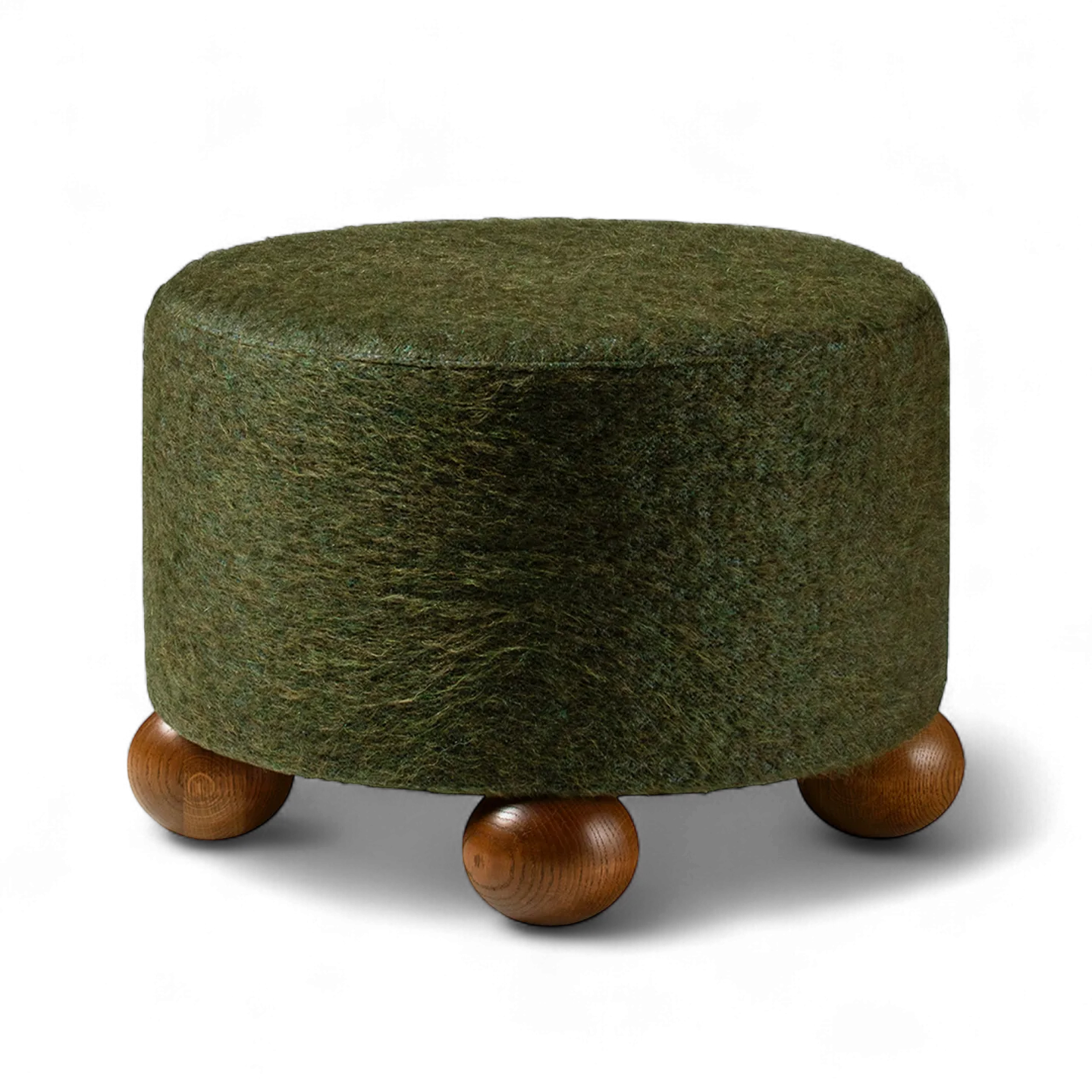 Dagmar - Luupo Ottoman Yeti Sous Bois Walnut H 45 cm - Fotpallar - Träfärgad - Trä/Textilmaterial